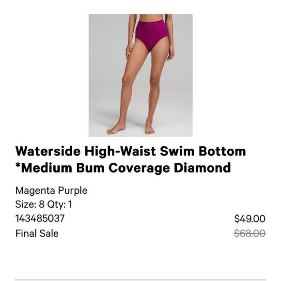 Lululemon Waterside High-Waist Swim Bottom - Size 8 - Picture 8 of 8